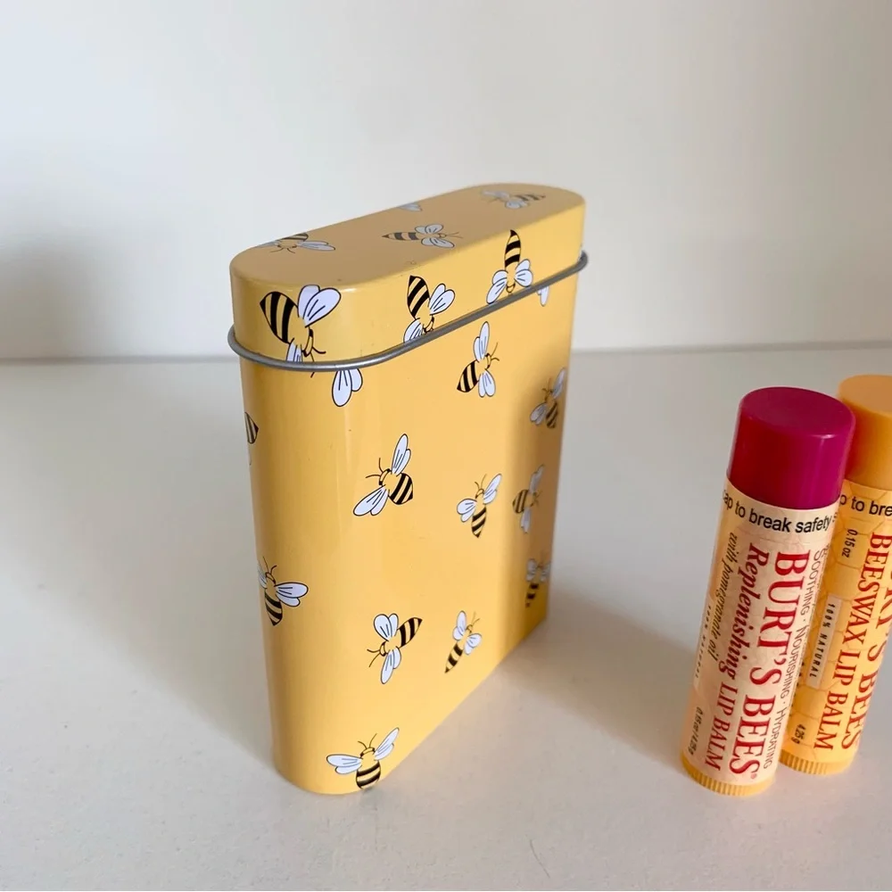 Burts bees chapstick tin case set